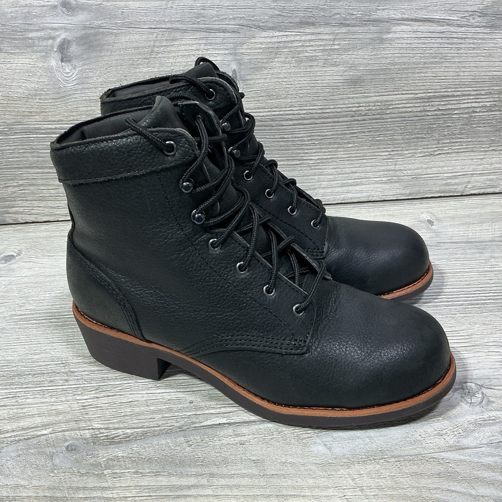 Red Wing WORX Steel Toe Boots Women's Size 8W Wide Black Lace Up Steel Toe 5126
